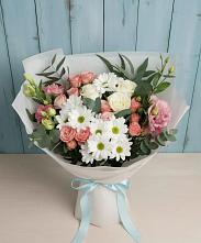 Букет цветов из:  Розы, Лизиантусы и Хризантемы в Дубровский