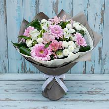 Букет цветов из:  Герберы, Альстромерии и Хризантемы в Дубровский