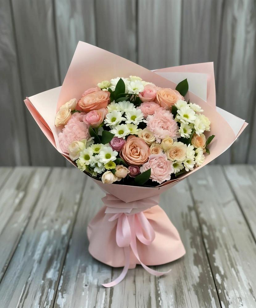 Букет цветов из: Гвоздики, Розы и Хризантемы в Дубровский