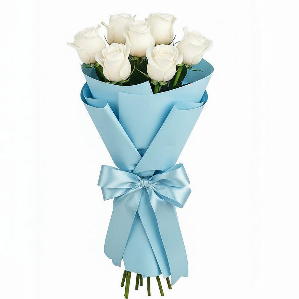 Букет 7 белых роз Проуд в Дубровский