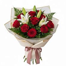 Букет цветов из:  Лилии и Розы в Дубровский