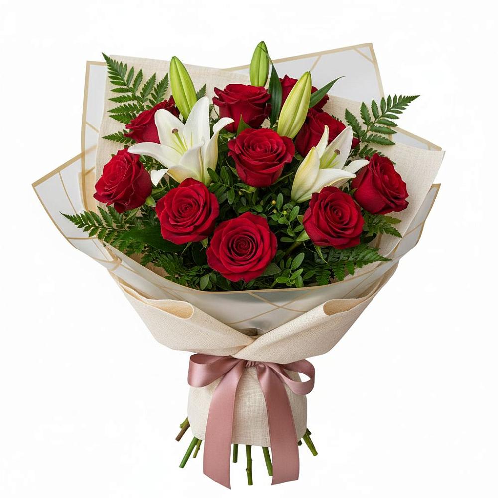 Букет цветов из: Лилии и Розы в Дубровский