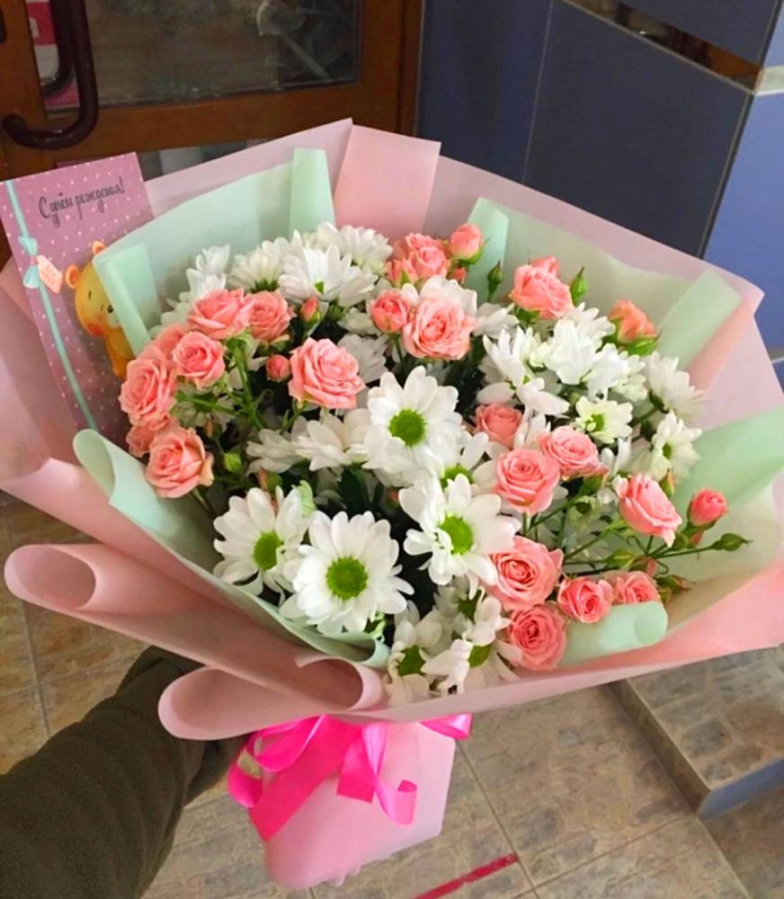 Букет цветов из: Розы и Хризантемы в Дубровский