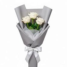 Букет 3 белые розы в Дубровский