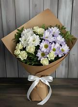 Букет цветов из:  Хризантемы и Розы в Дубровский