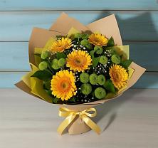 Букет цветов из:  Герберы и Хризантемы в Дубровский