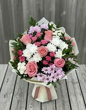 Букет цветов из:  Альстромерии, Гвоздики, Розы и Хризантемы #REPLACE_PRED# Дубровский