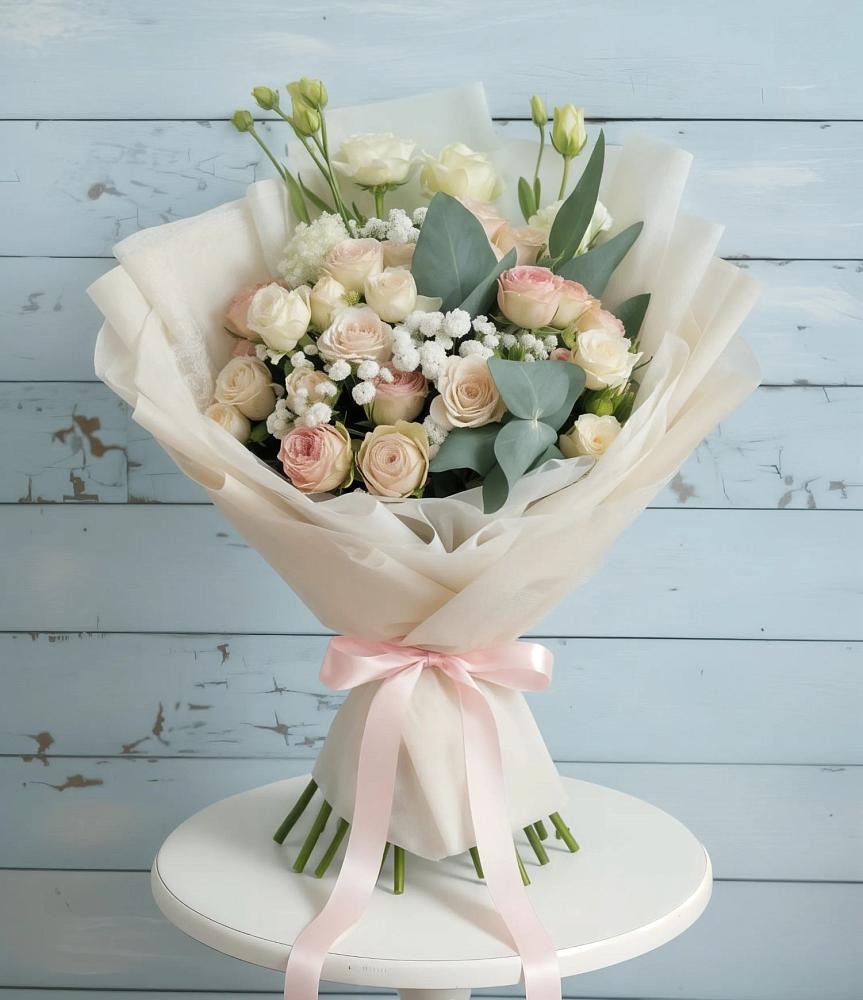 Букет цветов из: Розы и Лизиантусы в Дубровский