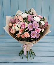 Букет цветов из:  Хризантемы, Розы и Альстромерии #REPLACE_PRED# Дубровский