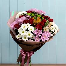 Букет цветов из:  Розы, Хризантемы и Альстромерии в Дубровский