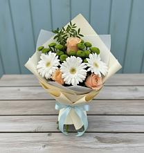 Букет цветов из:  Герберы, Розы и Хризантемы #REPLACE_PRED# Дубровский