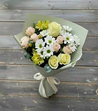 Букет цветов из:  Альстромерии, Розы и Хризантемы в Дубровский