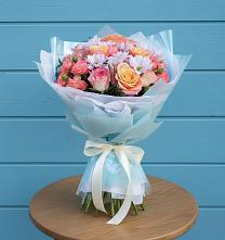 Букет цветов из:  Хризантемы и Розы в Дубровский