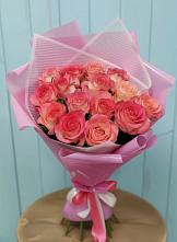 Букет 15 Розовых роз Равель в Дубровский
