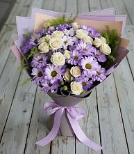 Букет цветов из:  Хризантемы и Розы в Дубровский